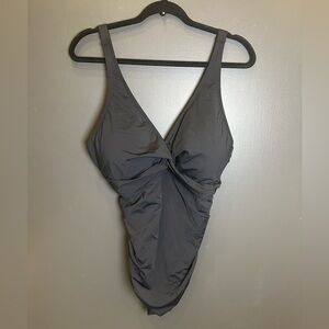 Holipick | Black Asymmetrical One-Piece Swimsuit Mesh Detail | NWT‎ | 18W